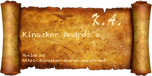 Kinszker András névjegykártya