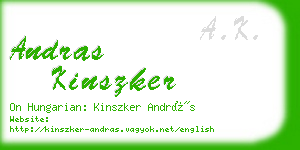 andras kinszker business card